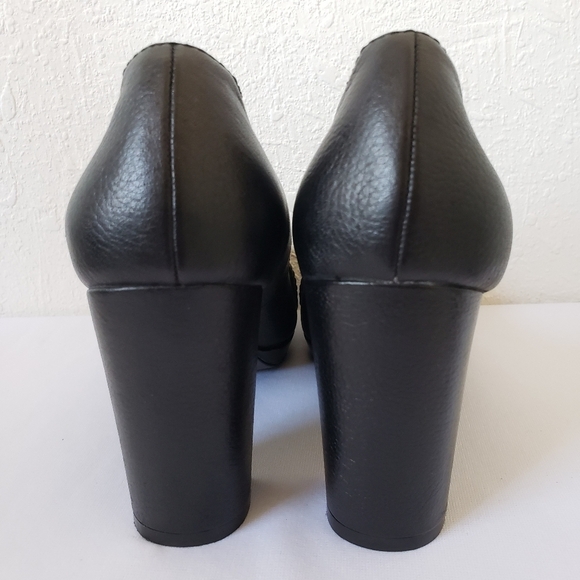 FOSSIL MADDOX Leather Buckle PUMPS Block Heels - Picture 7 of 13